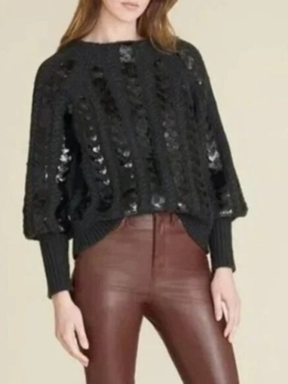 Veronica Beard Yola Pullover Sequin Sweater